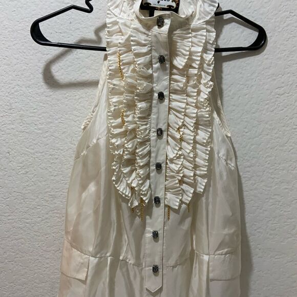 Meghan Los Angeles Sleeveless waffle Top Excellent 100% Silk by Meghan fabulous - Picture 3 of 10